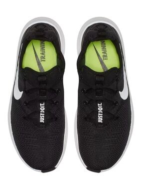 Nike Black & White Training Sneakers with Neon Green Insoles